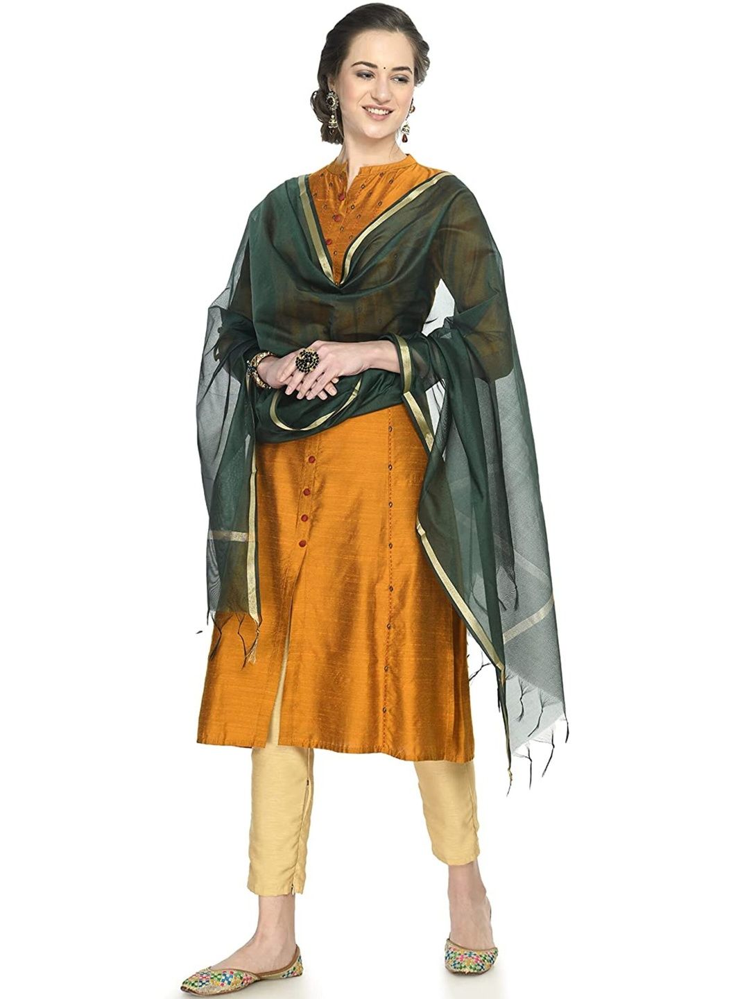 MOEZA Woven Design Art Silk Dupatta with Zari-picture-34