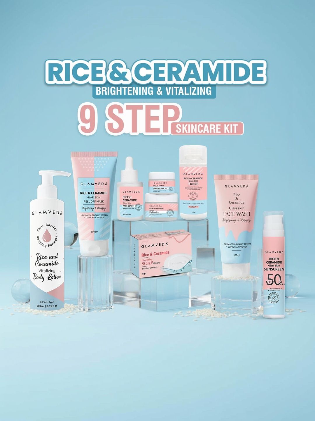 GLAMVEDA Set Of Korean Rice & Ceramide 9 Step - 960 g-picture-58