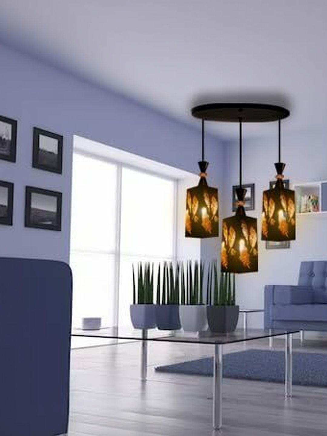 SWIATLO Black & Black Printed Ceiling Lamp-image-18