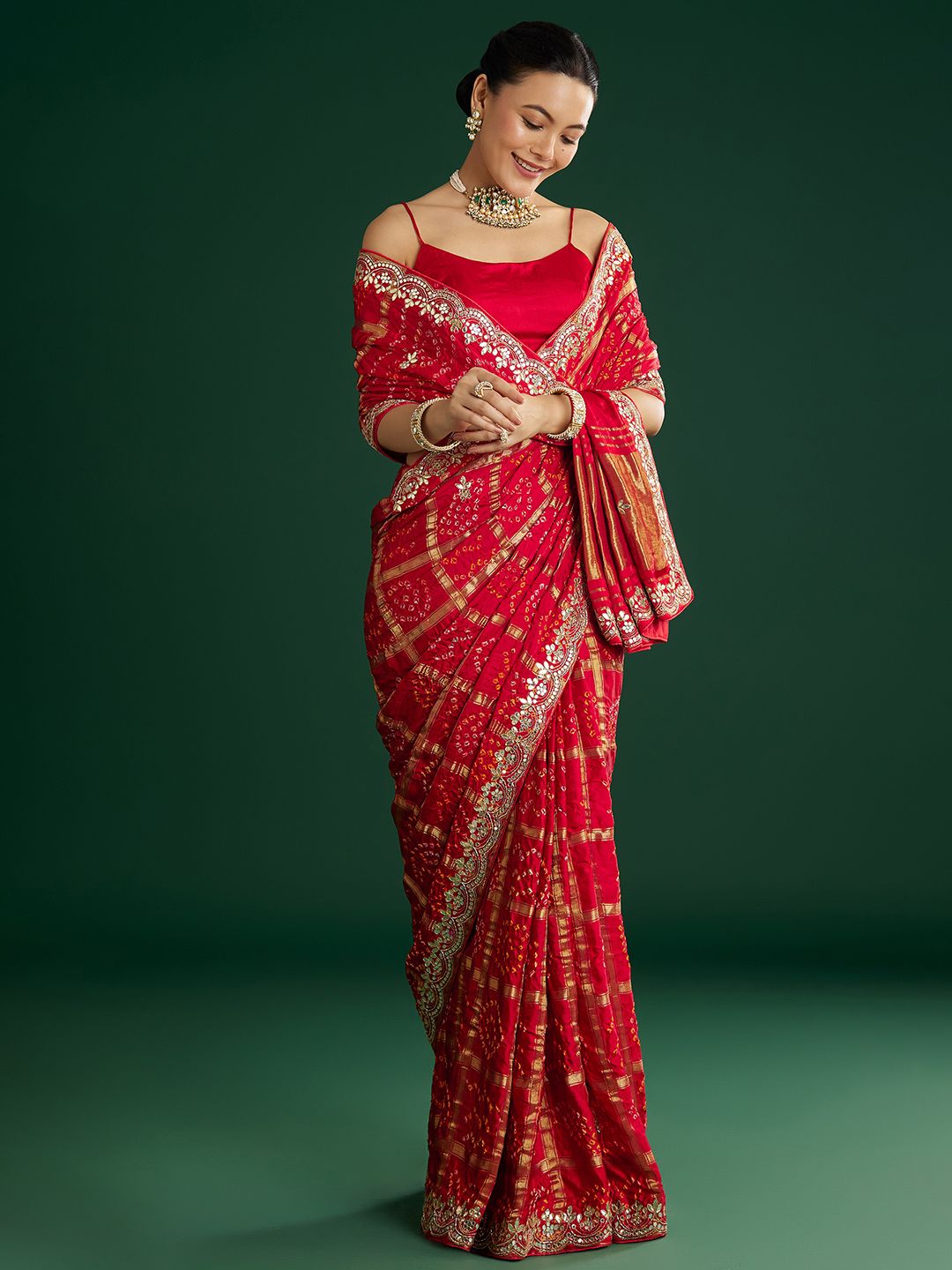 KALKI Fashion Bandhani Embroidered Satin Heavy Work Saree-picture-27