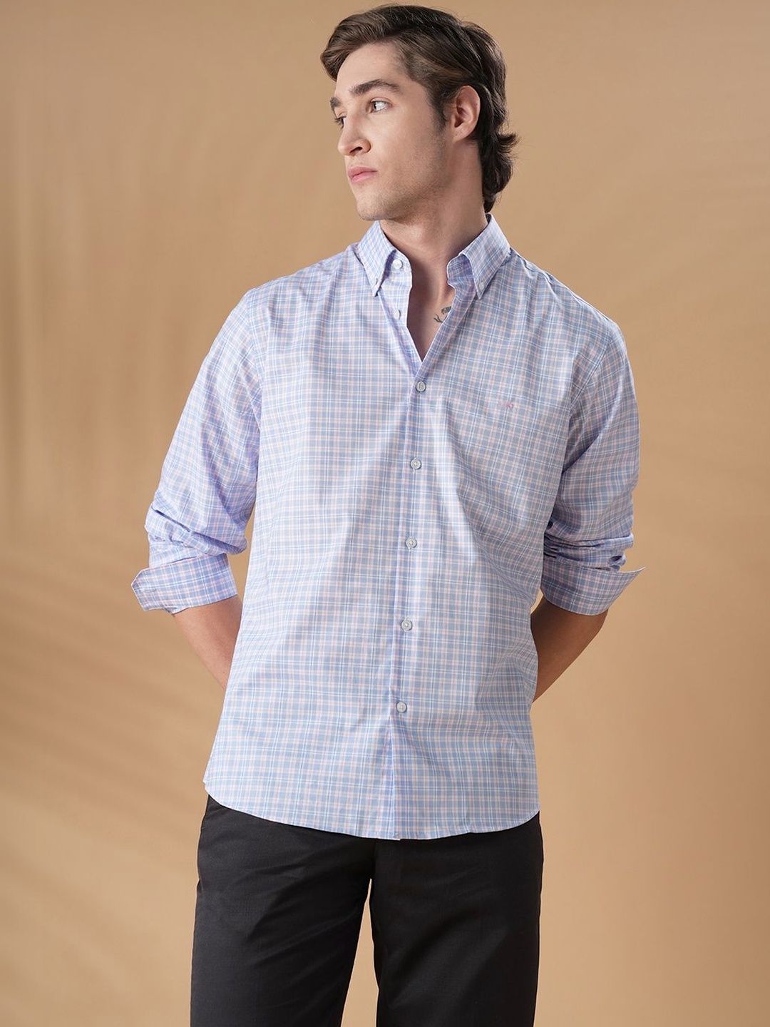 Aldeno Men Gingham Checks Checked Casual Shirt-picture-44