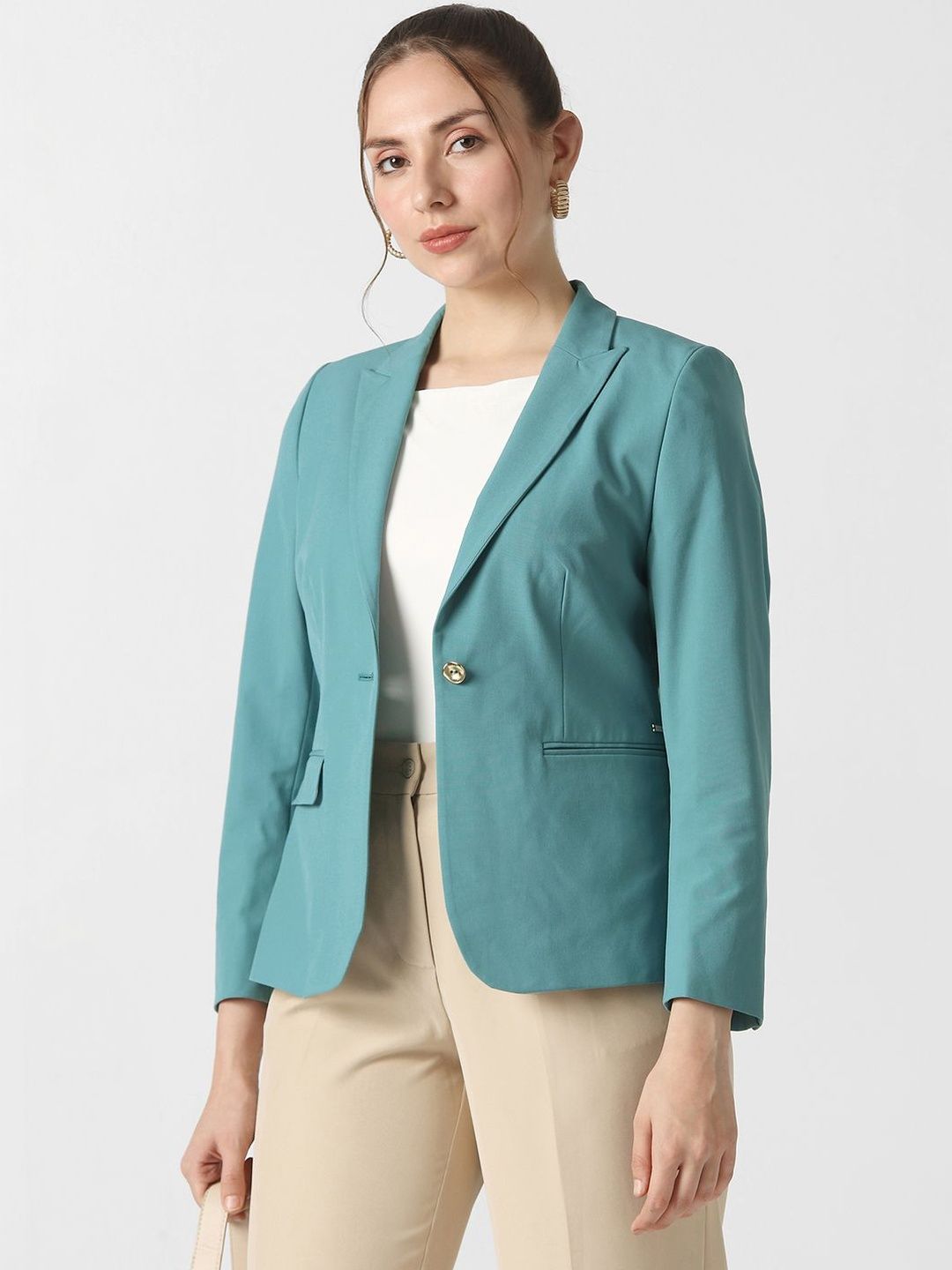 Van Heusen Woman Notched Lapel Collared Single Breasted Blazer-picture-21