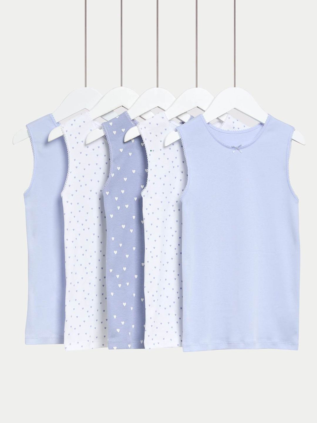Marks & Spencer Girls Pack Of 5 Printed Vests-picture-24