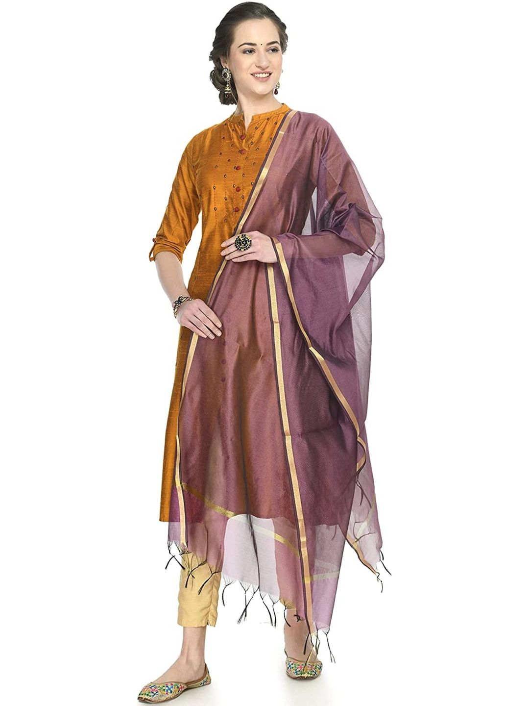 MOEZA Woven Design Art Silk Dupatta with Zari-picture-38