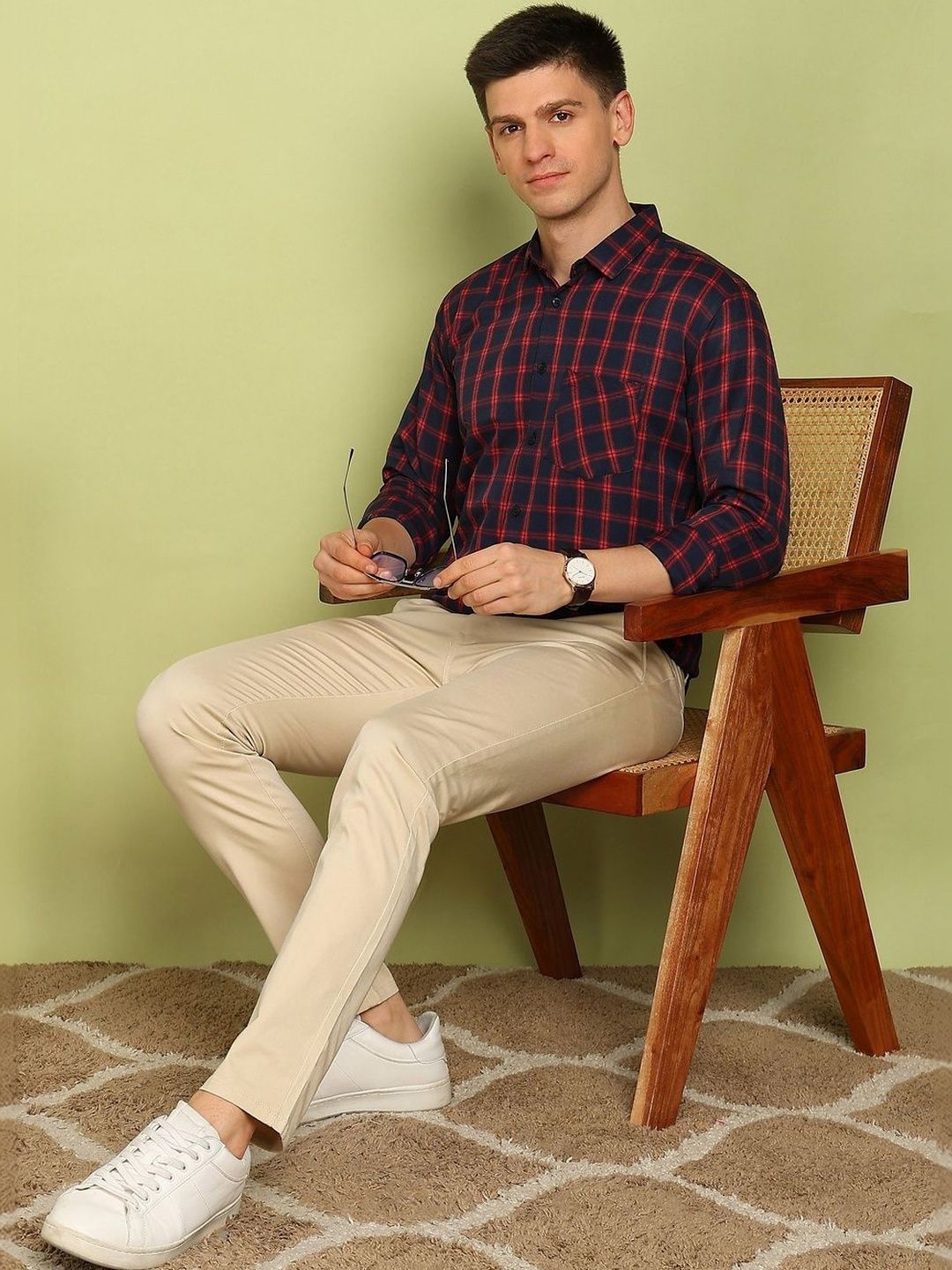 SZN Men Slim Fit Checked Casual Shirt-picture-29