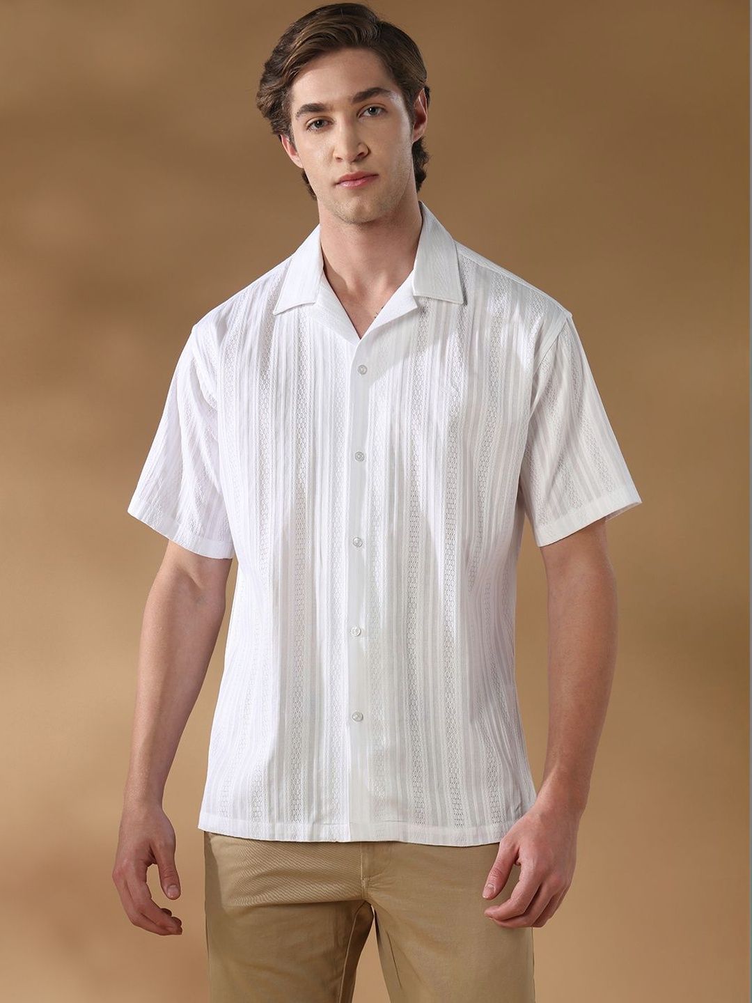 Aldeno Men Semi Sheer Casual Shirt-picture-13