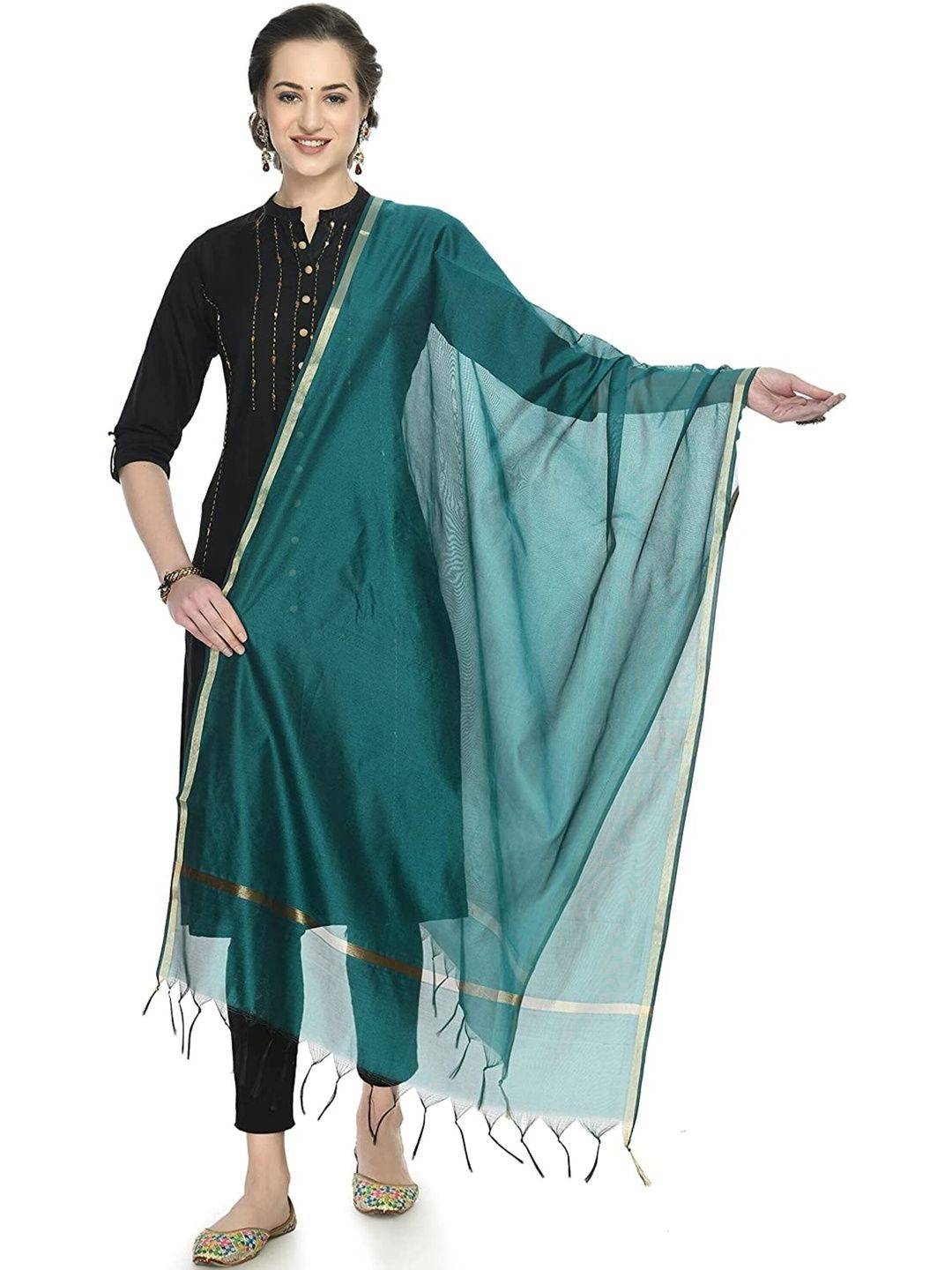 MOEZA Woven Design Art Silk Dupatta with Zari-picture-36