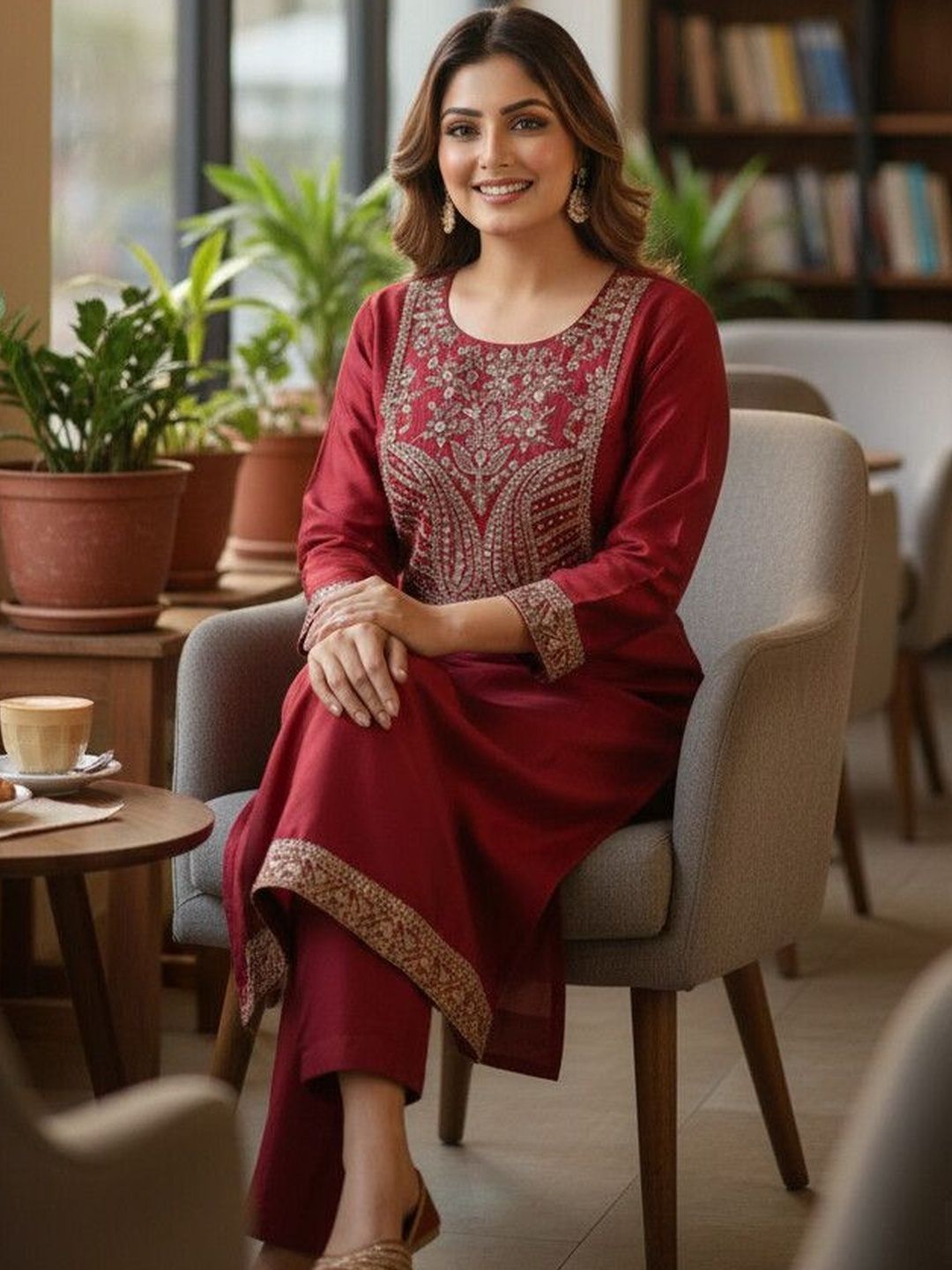 Mangalam Fashion Diva Ethnic Motifs Embroidered Thread Work Thread Work Kurti-picture-10
