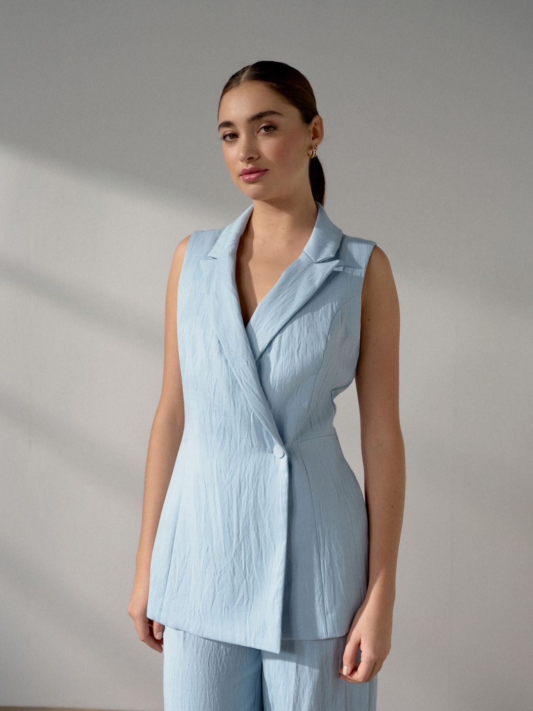 NEXT Notched Lapel Single-Breasted Wrap Style Waistcoat-picture-23