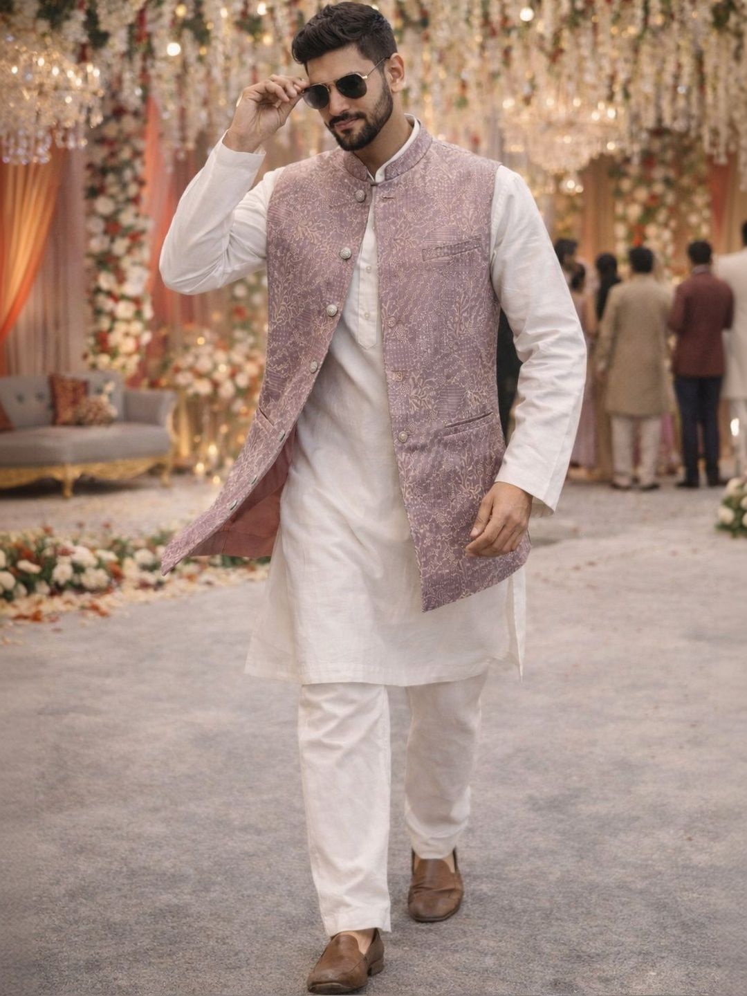 House of Pataudi Men Polyester Nehru Jackets-picture-17