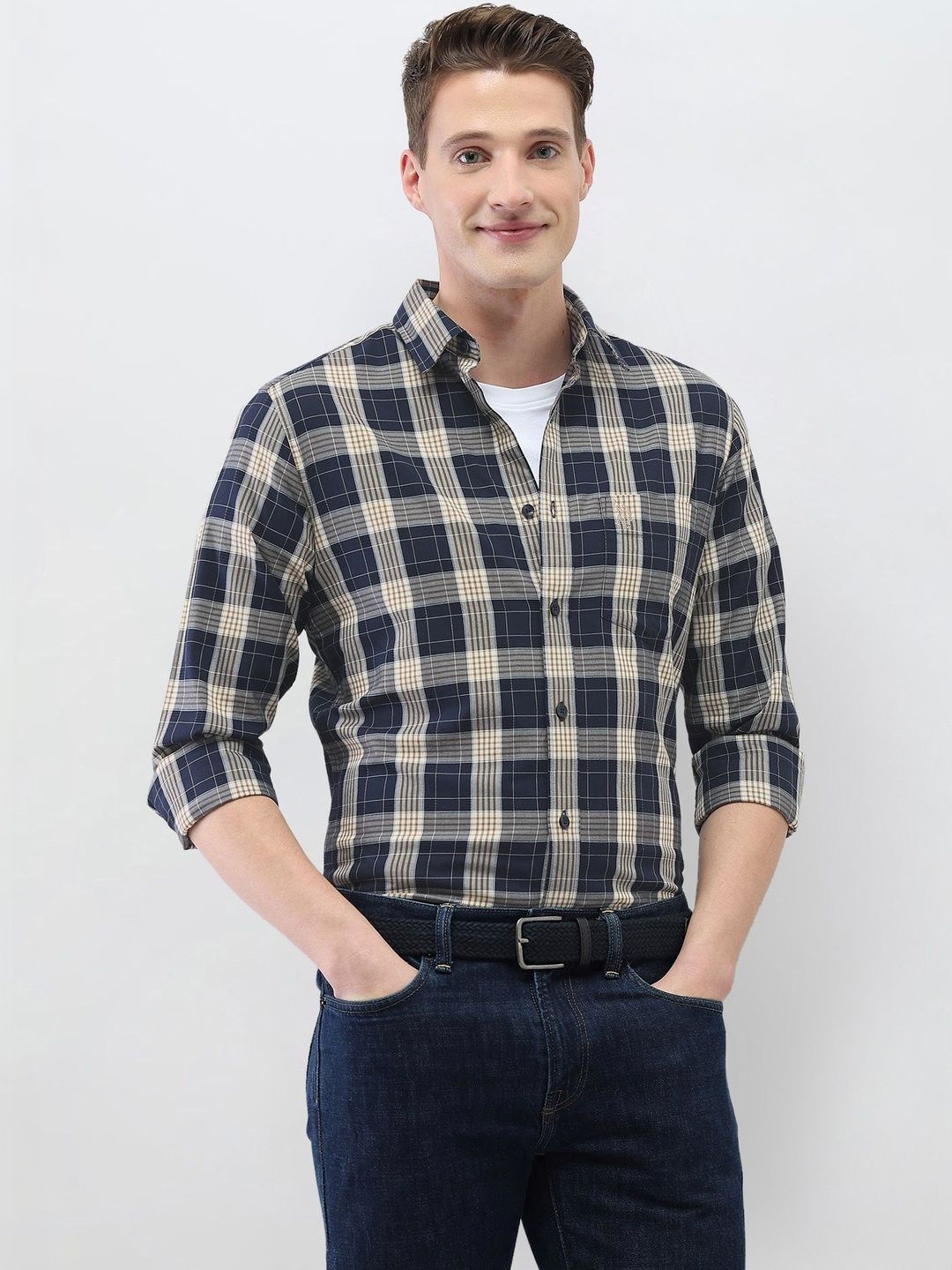 U.S. Polo Assn. Men Tartan Checks Checked Casual Shirt-picture-11