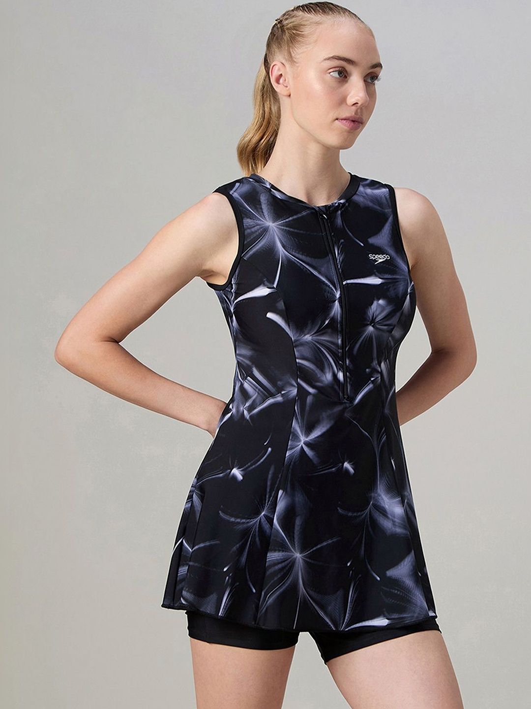 Speedo Printed Round Neck Swimming Dress-picture-45