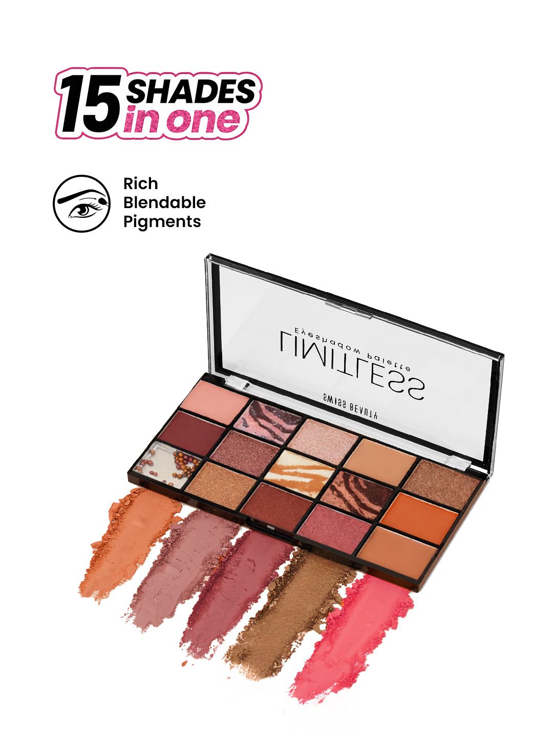 SWISS BEAUTY 15-Shade Limitless Eyeshadow Palette - Sun Glazed-picture-54