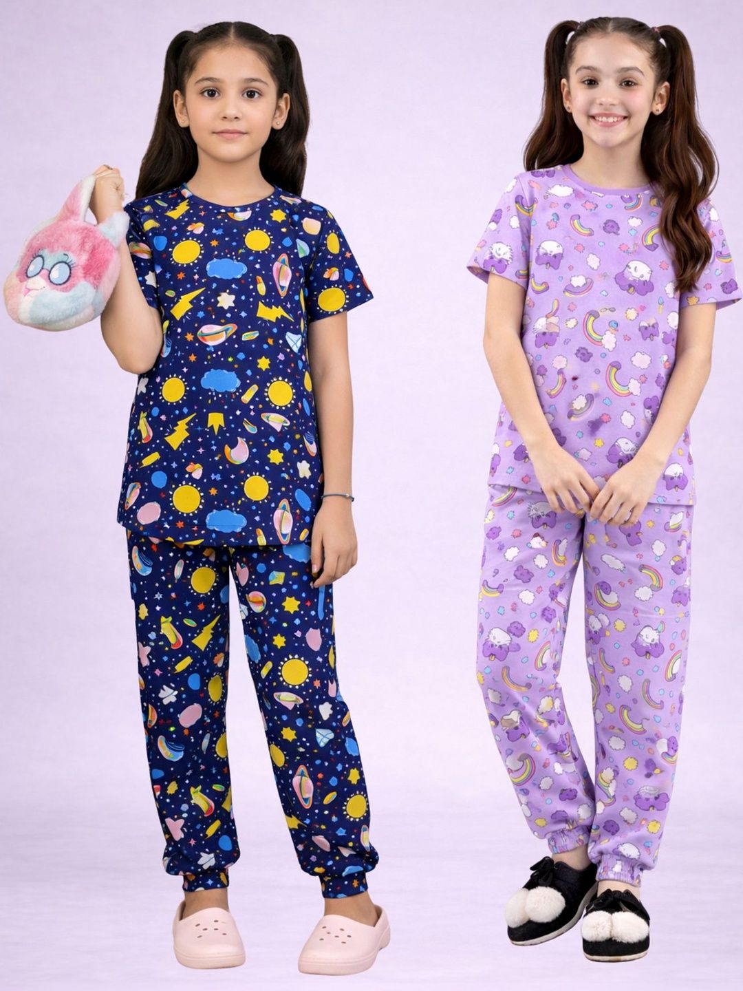 BAESD Girls Printed Short Sleeves Nightdress-picture-31