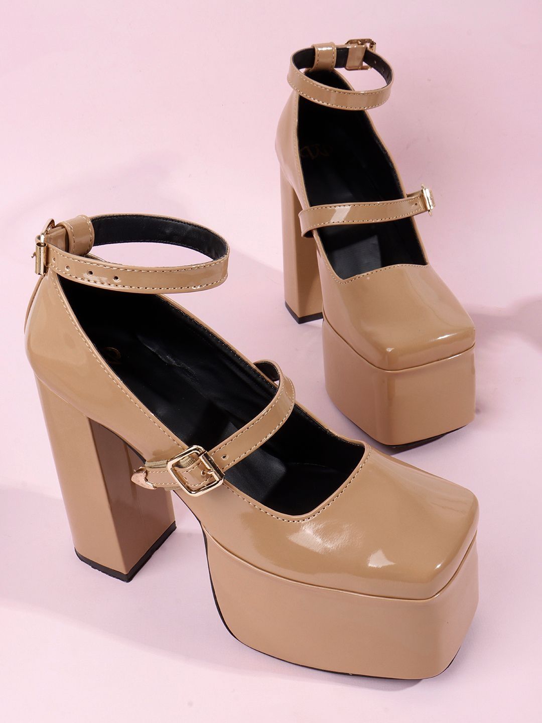 THE WHITE POLE Party Block Pumps with Buckles-picture-39