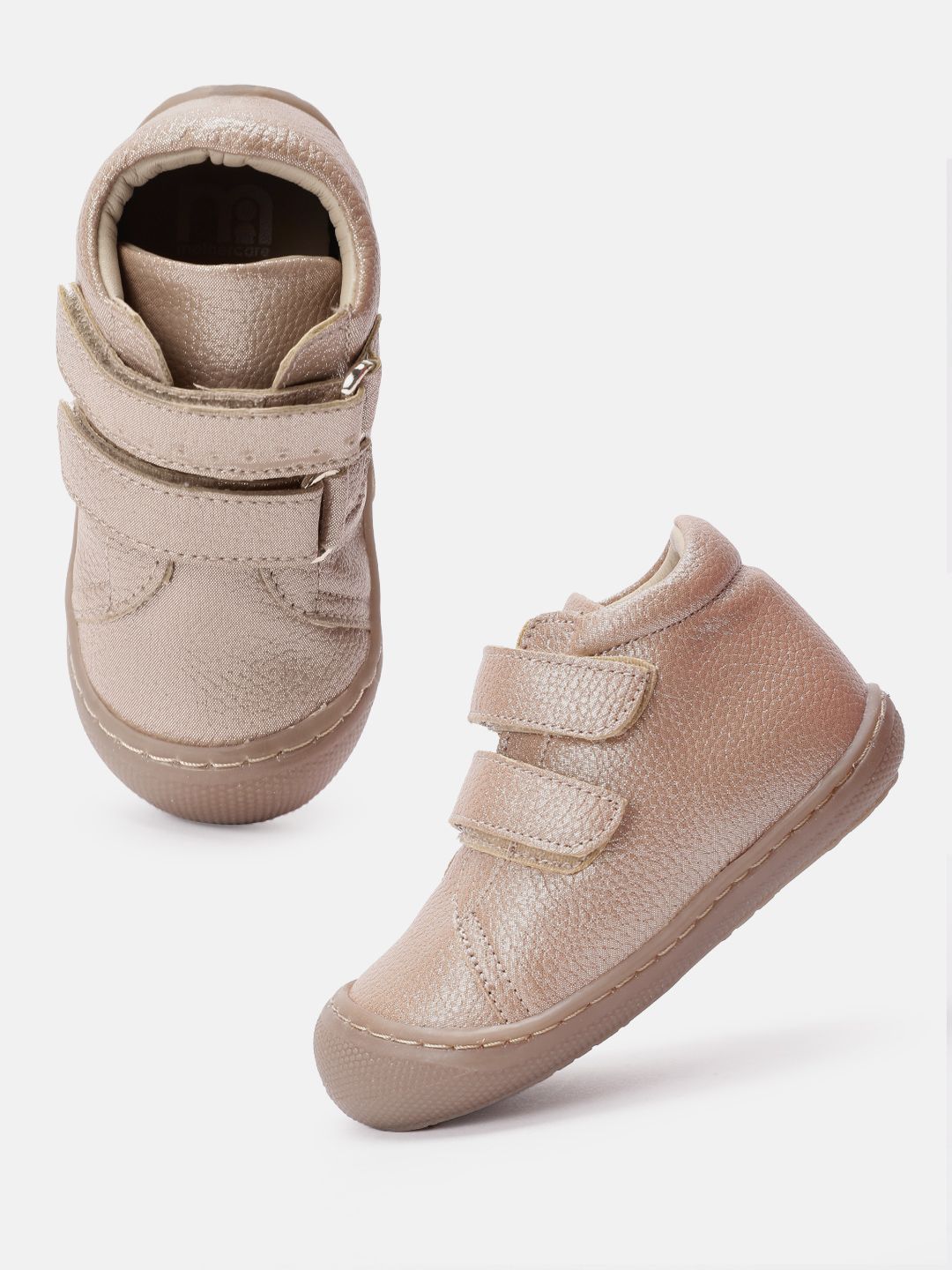 Mothercare Boys Double Velcro Shimmer Mid-Top Sneakers