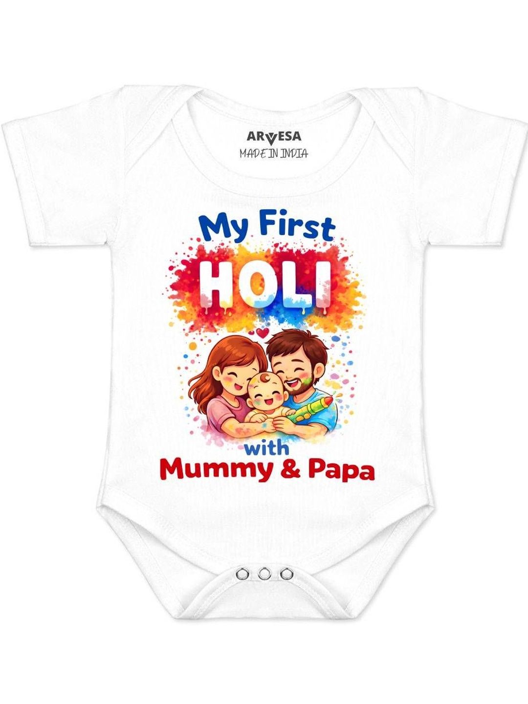 Arvesa Infants My First Holi Printed Romper