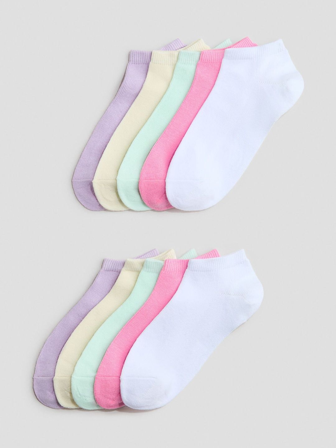 H&M Girls Pack of 10 Cotton Blend Ankle Length Socks
