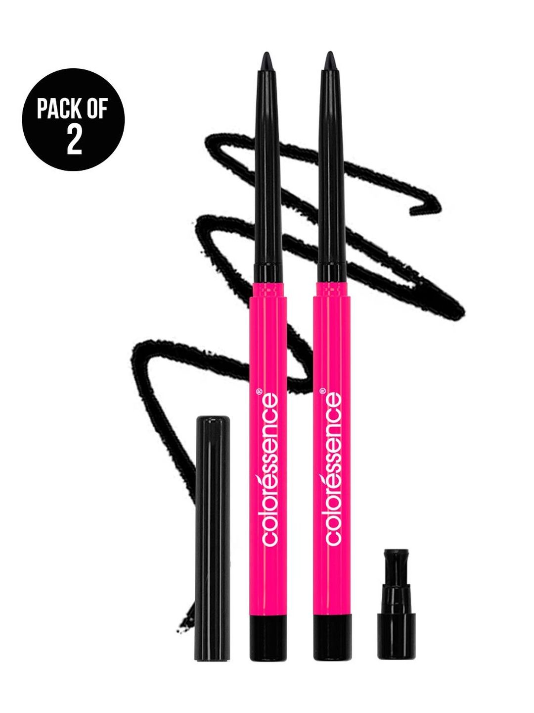 Coloressence Set Of 2 Time To Prime Waterproof Kajal Pencil- Black-image-15