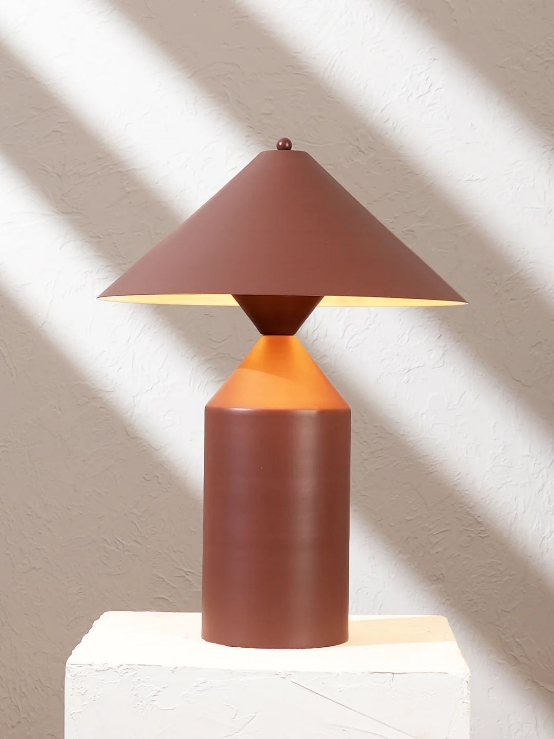 FIG Brown Iron Contemporary Abstract Shaped Table Lamp with Adjustable Cord and Bulb-picture-52