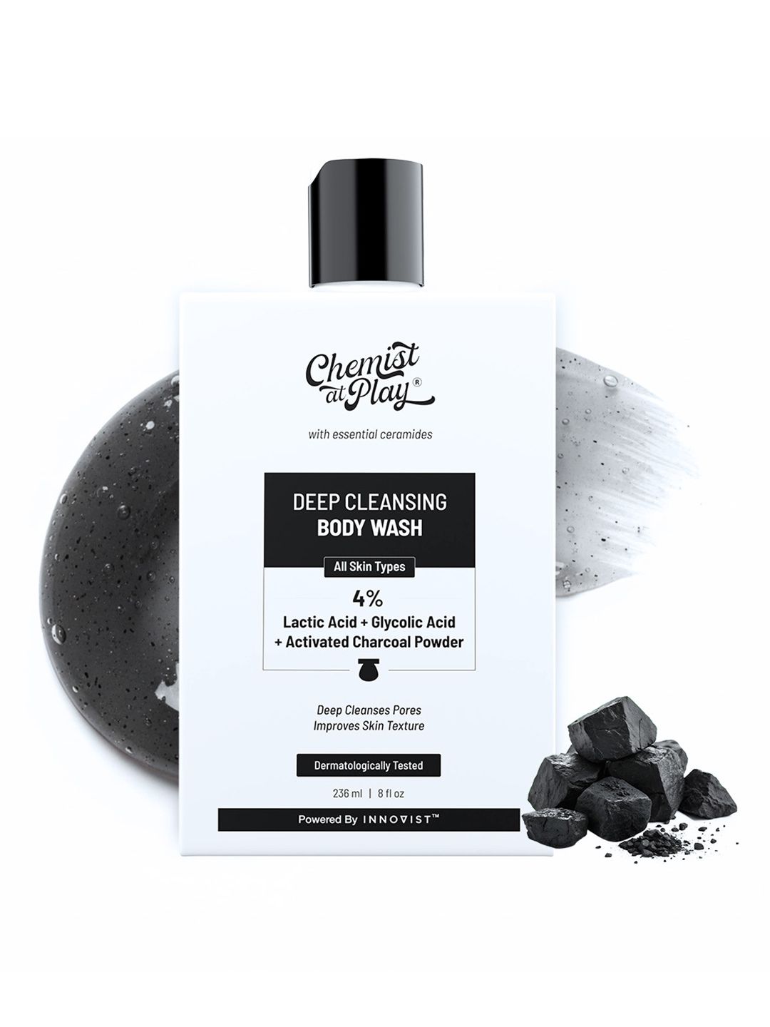 Chemist at Play Deep Cleansing Body Wash With Charcoal & Glycolic Acid - 236 ml