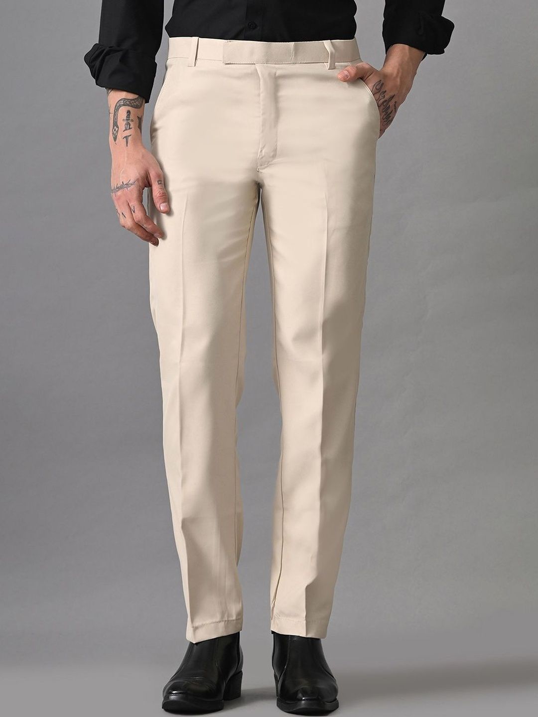 Aesthelia Men Slim Fit Trousers-image-3