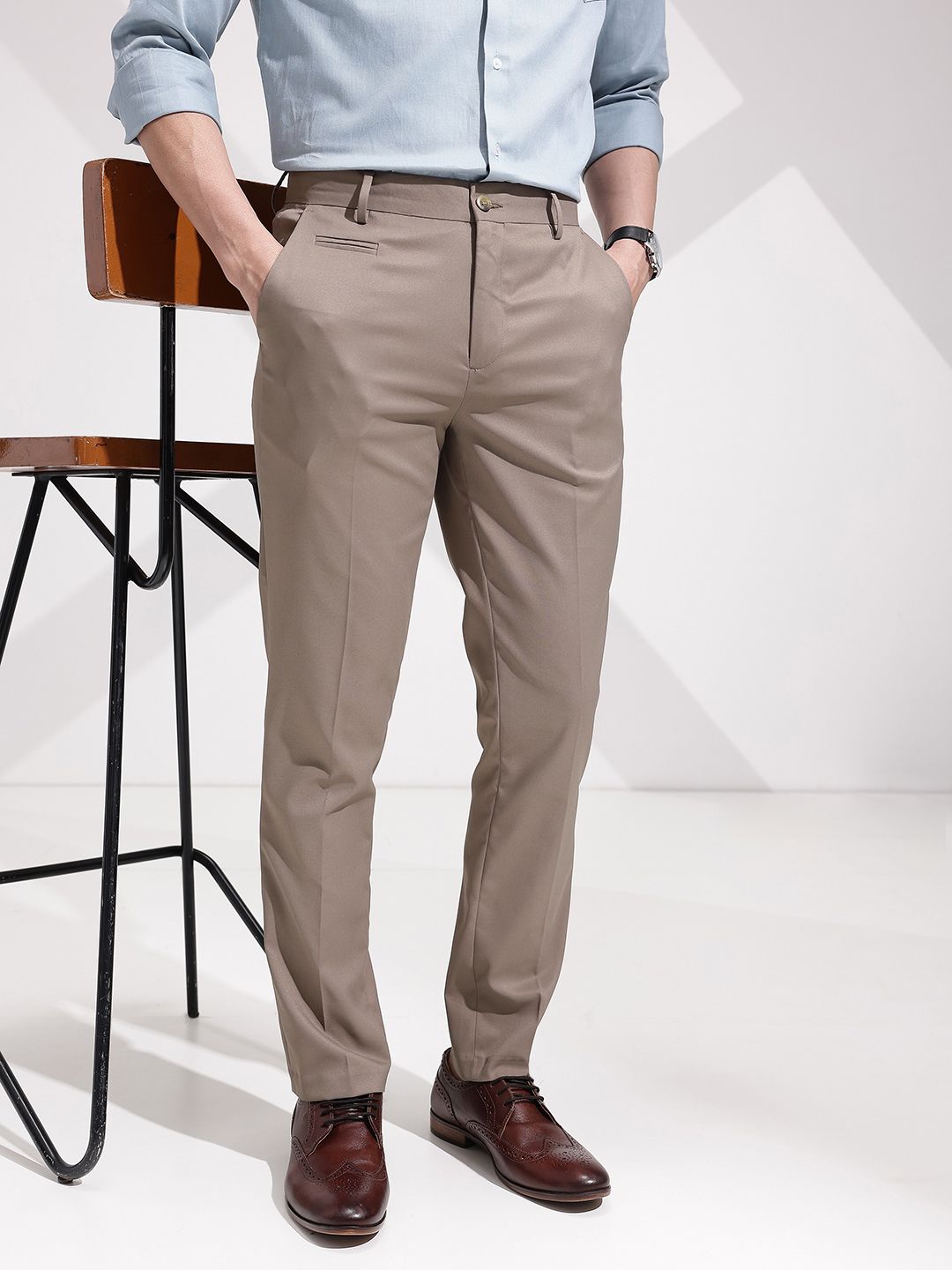 encore by INVICTUS Men Slim Fit Formal Trousers