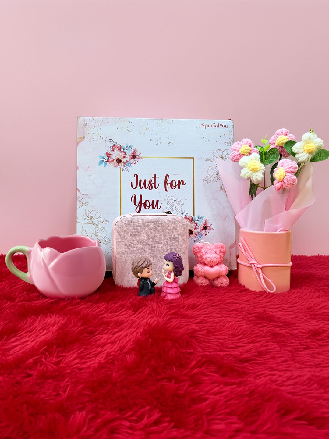 Special You 5Pcs Pink & Blue Valentines Couple Gifting Sets For Wife-picture-17