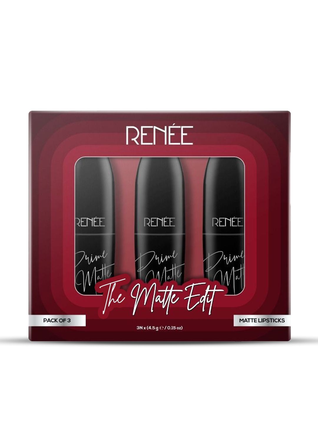 Renee Set Of 3 The Matte Edit Lipstick Combo- Velvet Mauve- Rustic Red-image-5
