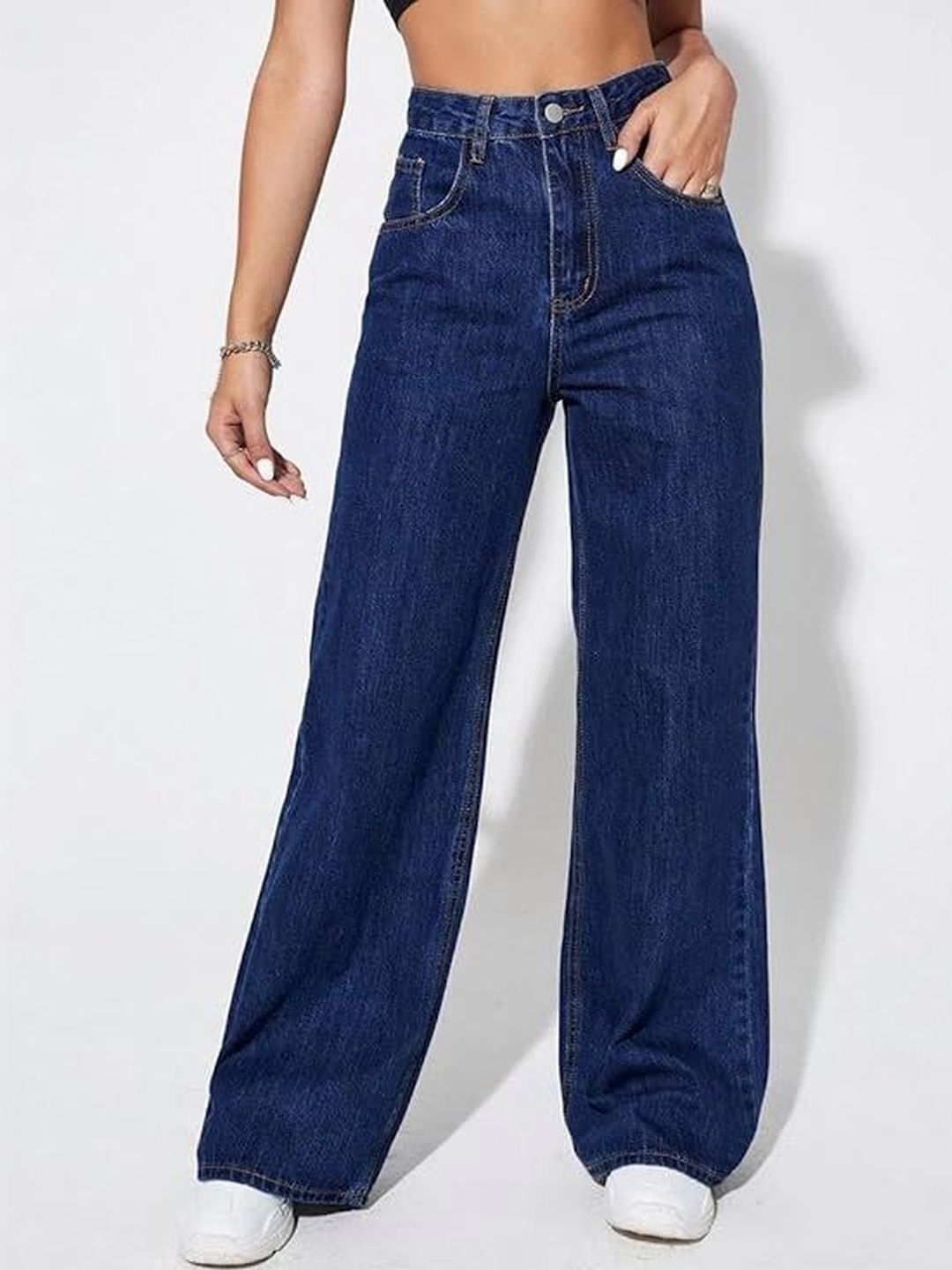 DressBerry Women Wide Leg High-Rise Stretchable Jeans-picture-50