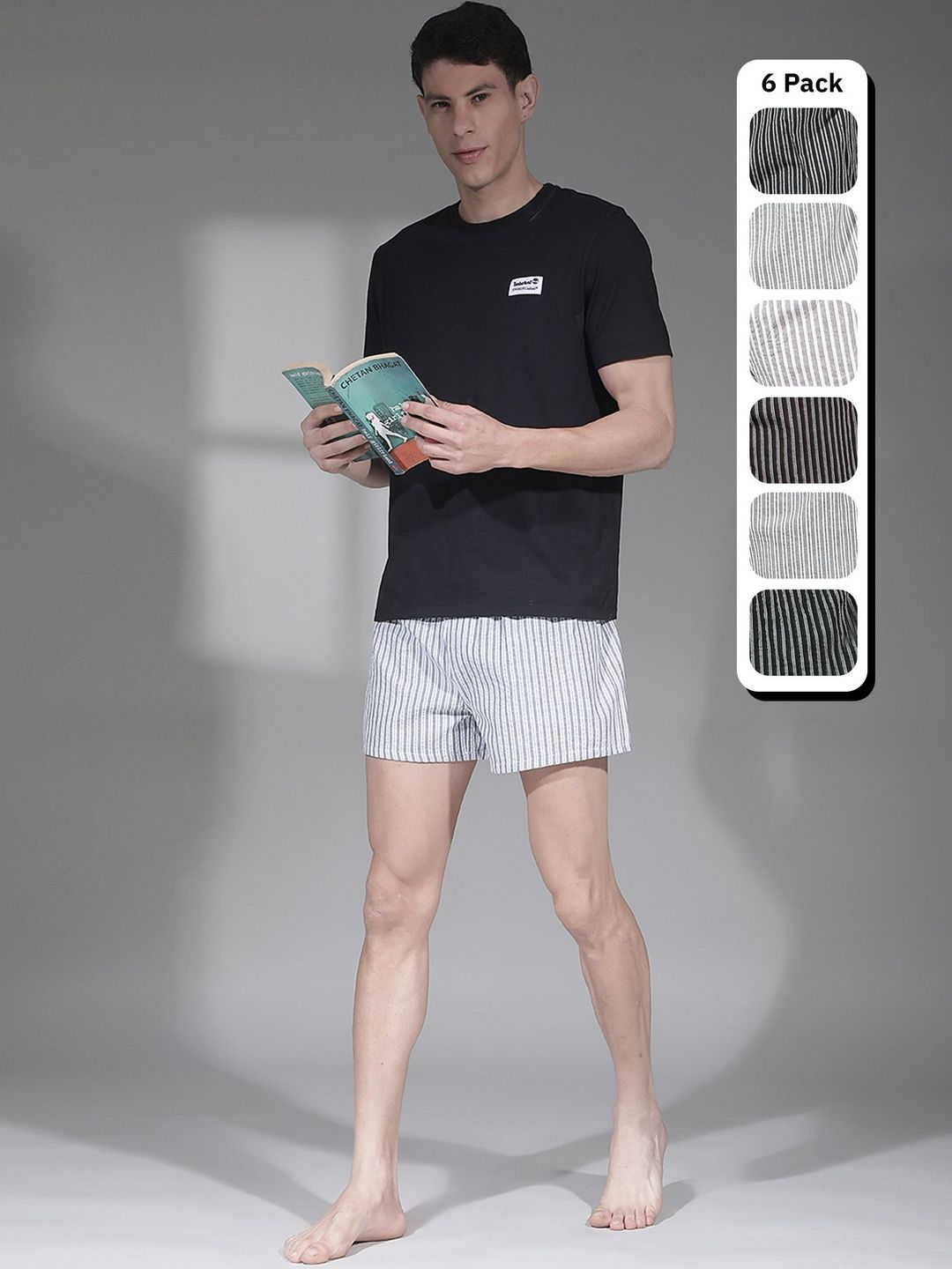 Dollar Pack of 6 Assorted Mid-Rise Boxers-image-8