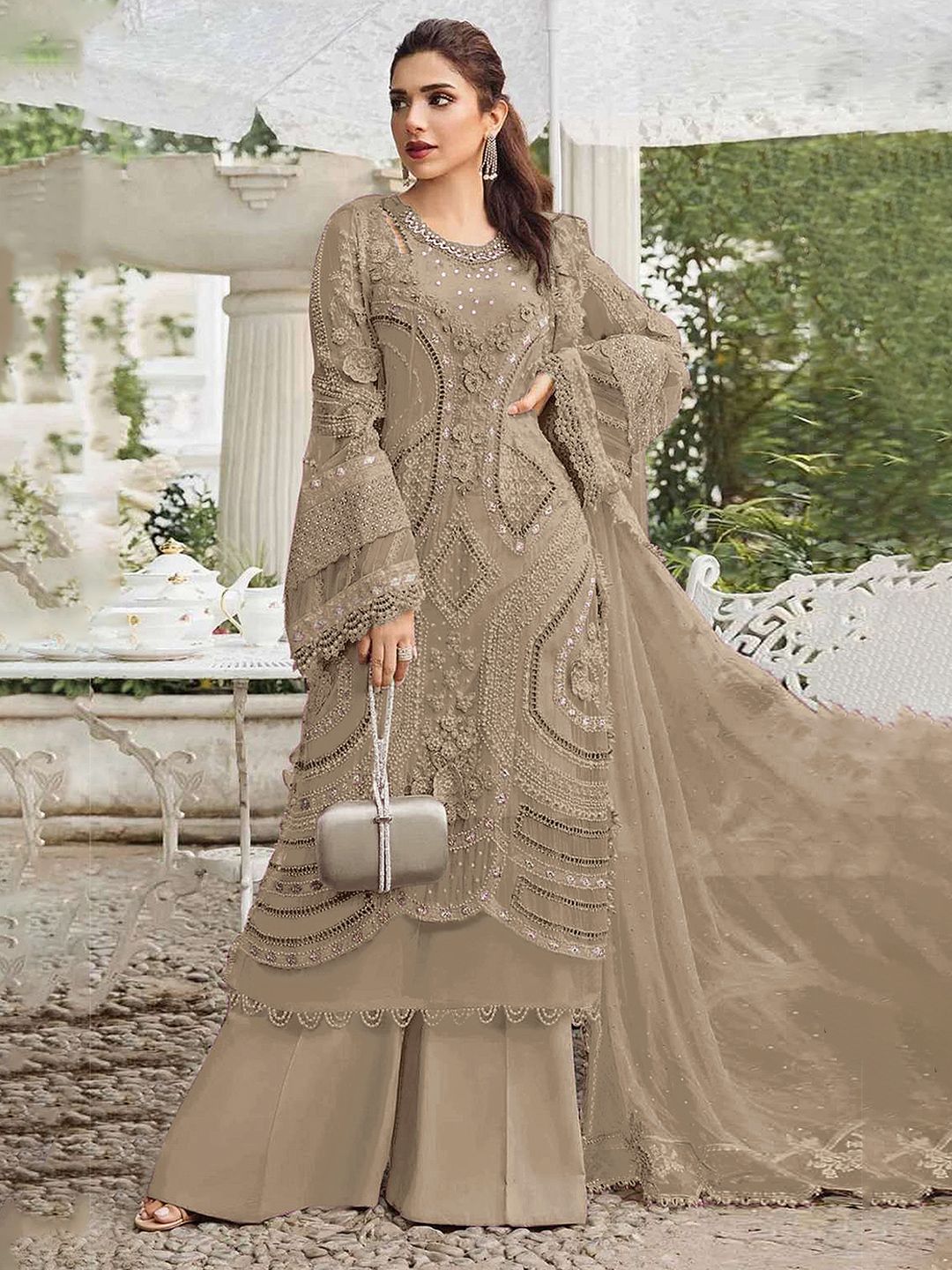 KRISHVA CREATION Embroidered Unstitched Dress Material