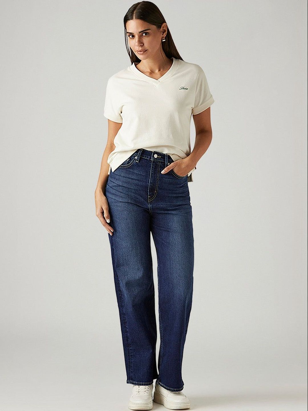 Levis Women's Dark Blue Loose Fit High Rise Jeans-picture-13