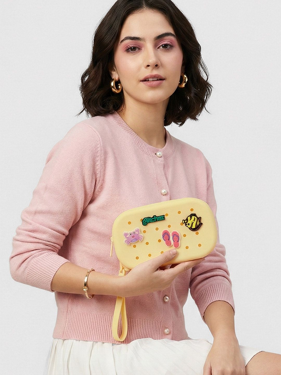 glitchez Quirky Applique Clutch with Wrist Loop-picture-56