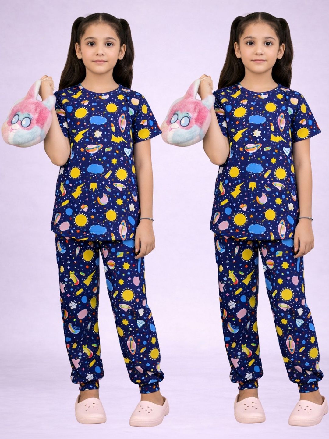 BAESD Girls Printed Short Sleeves Nightdress-picture-33