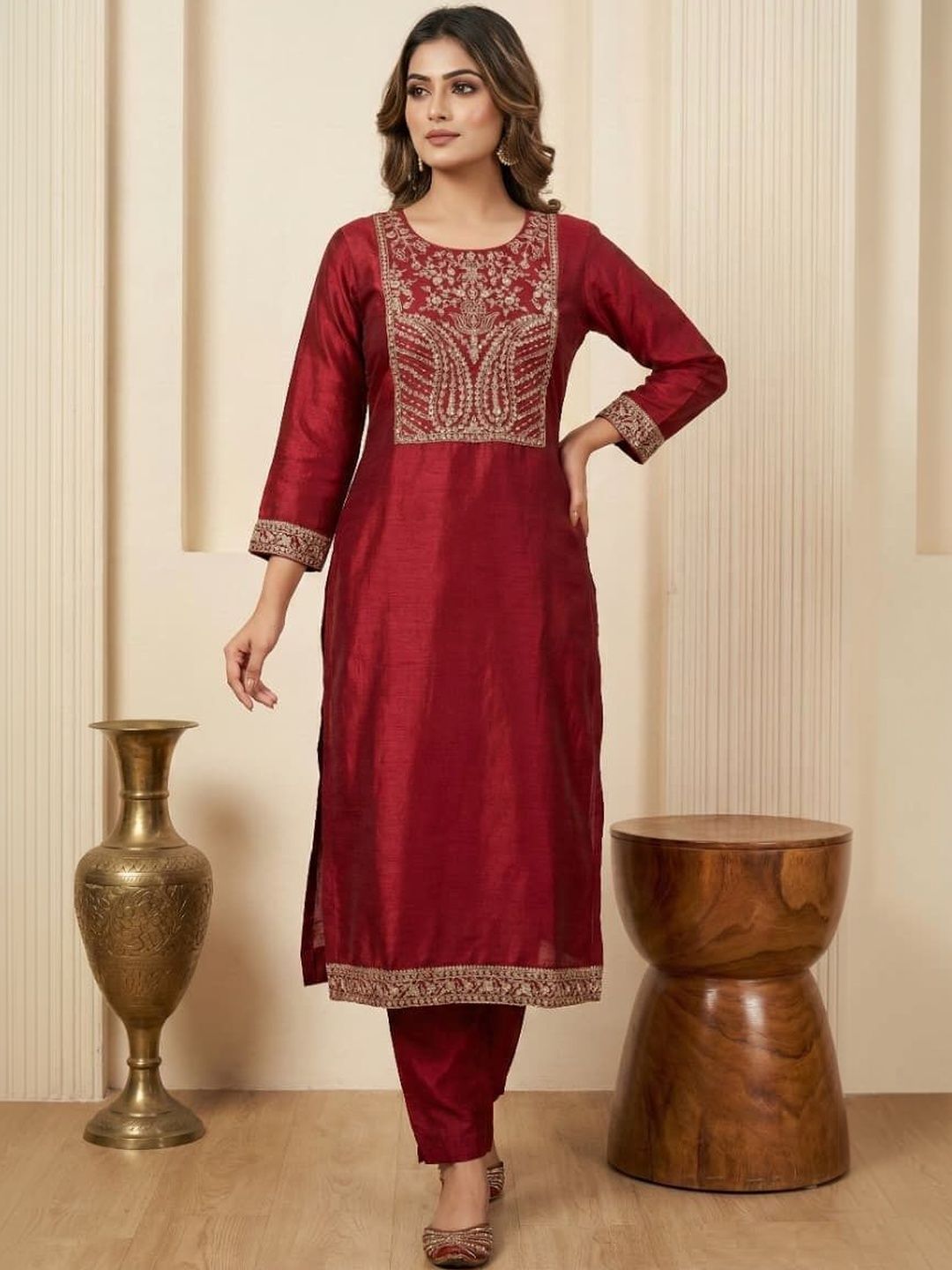 Mangalam Fashion Diva Ethnic Motifs Embroidered Thread Work Thread Work Kurti-picture-15