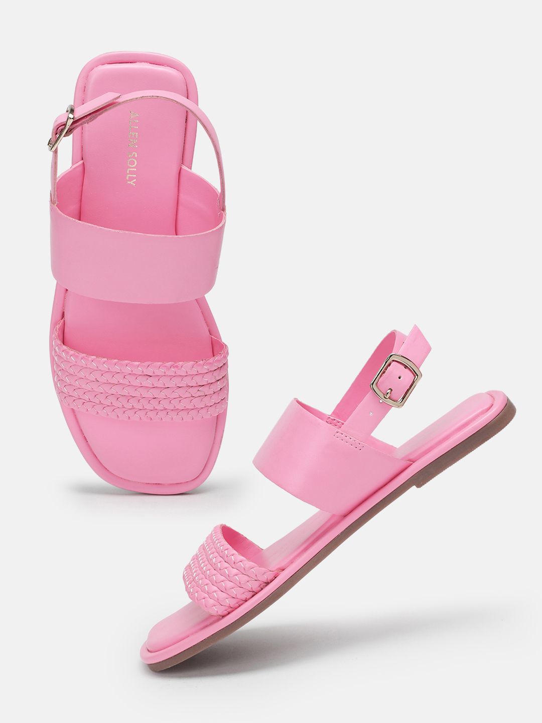 Allen Solly Woven Design Open Toe Flats with Slingback-picture-30