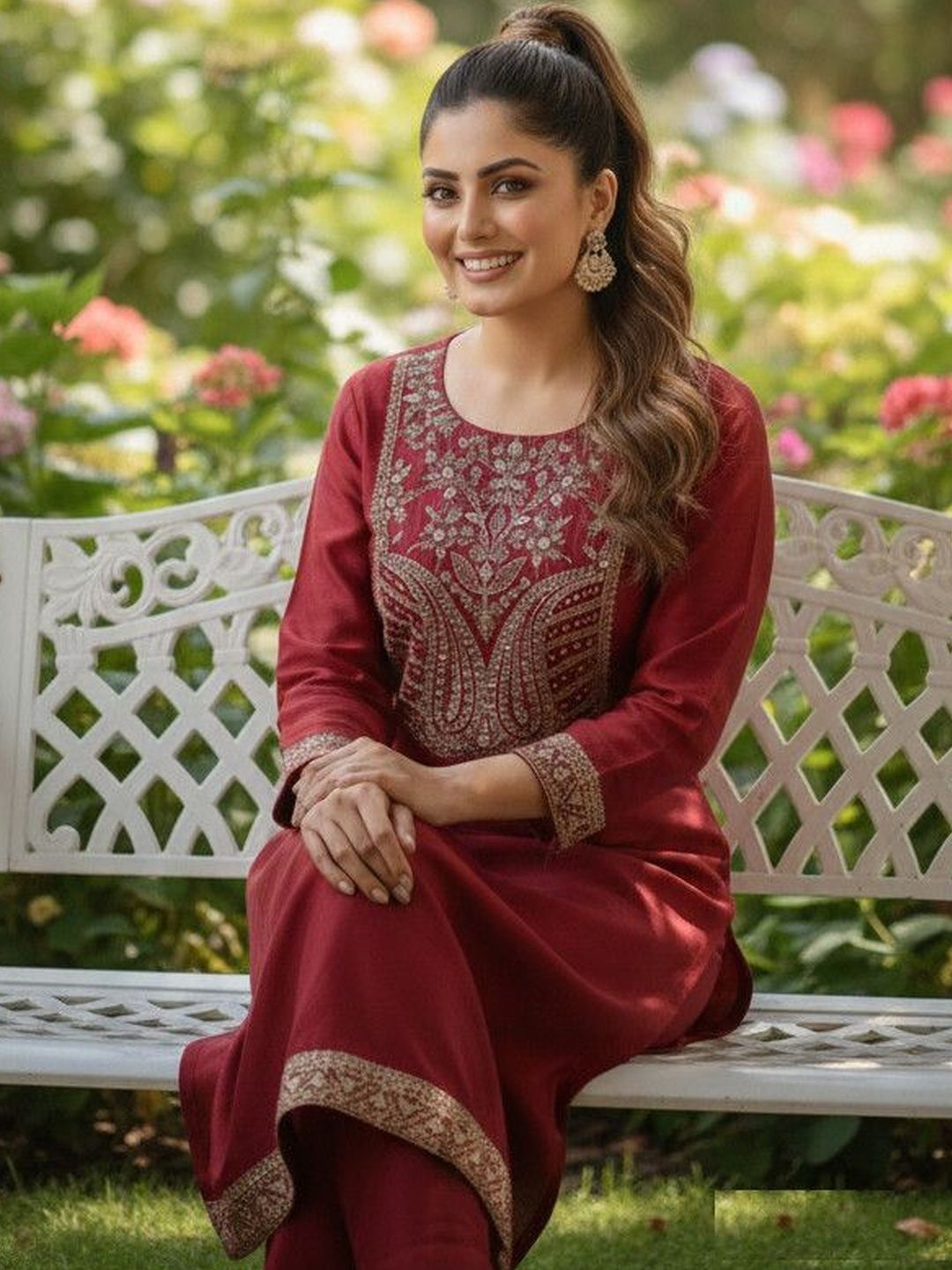 Mangalam Fashion Diva Ethnic Motifs Embroidered Thread Work Thread Work Kurti-picture-45