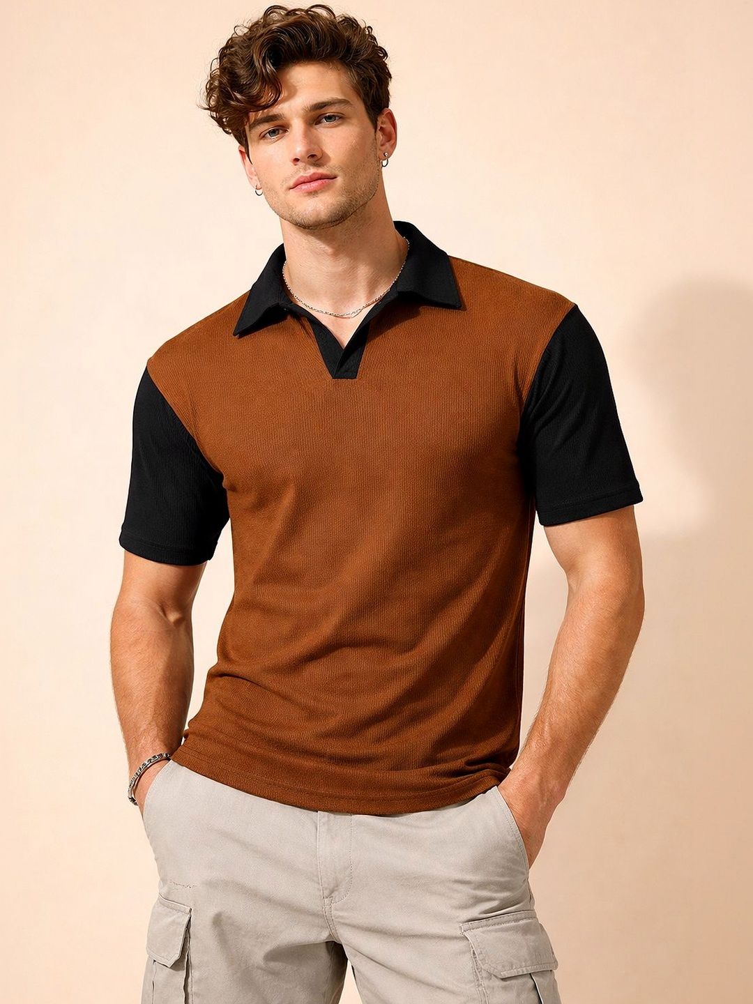 SZN Men Colourblocked Polo Collar T-shirt-picture-12
