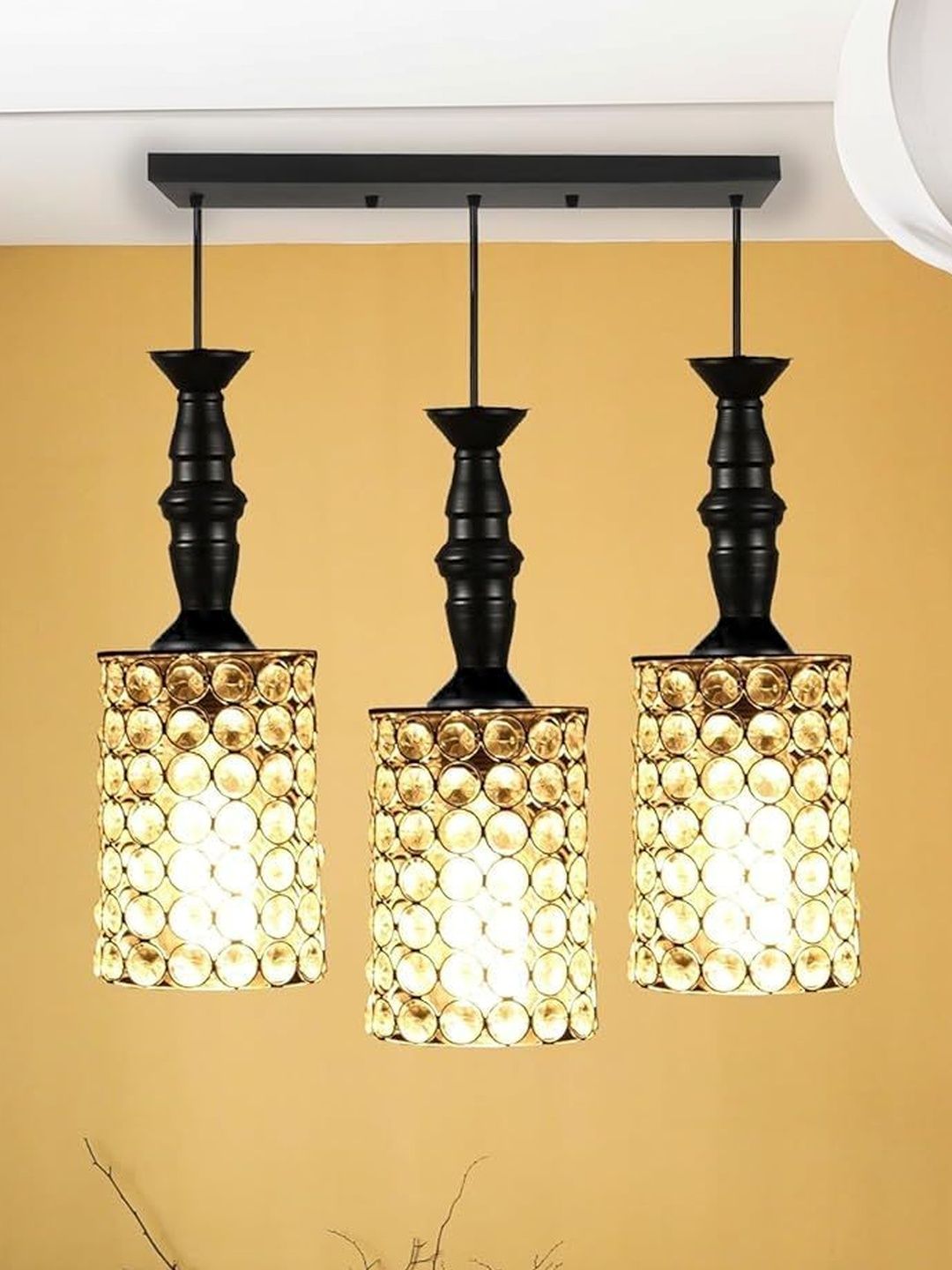 SWIATLO Black & Black Textured Contemporary Ceiling Lamp-picture-53