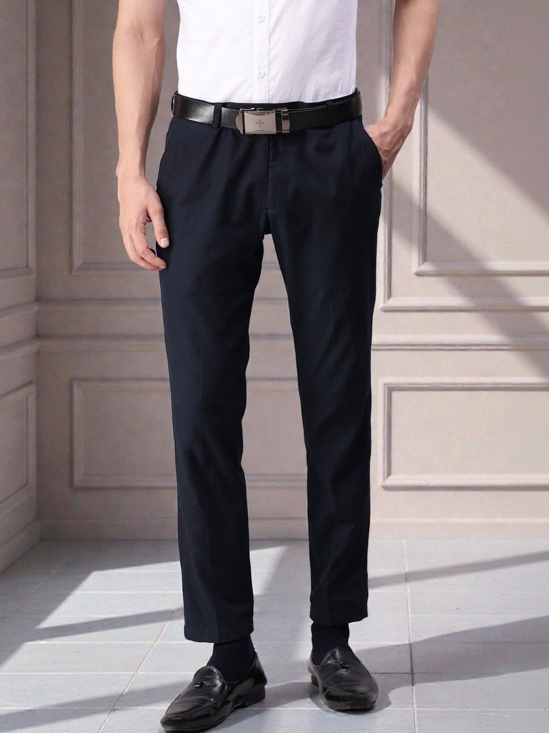 THE SOUL PATROL Men Smart Slim Fit Trousers-picture-12