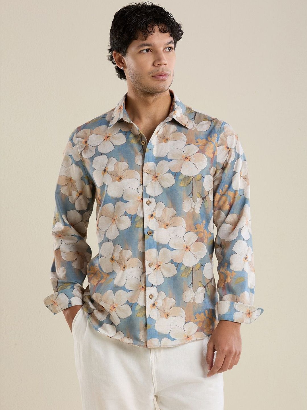 MARK & ALBERT Men Slim Fit Floral Printed Casual Shirt-picture-21
