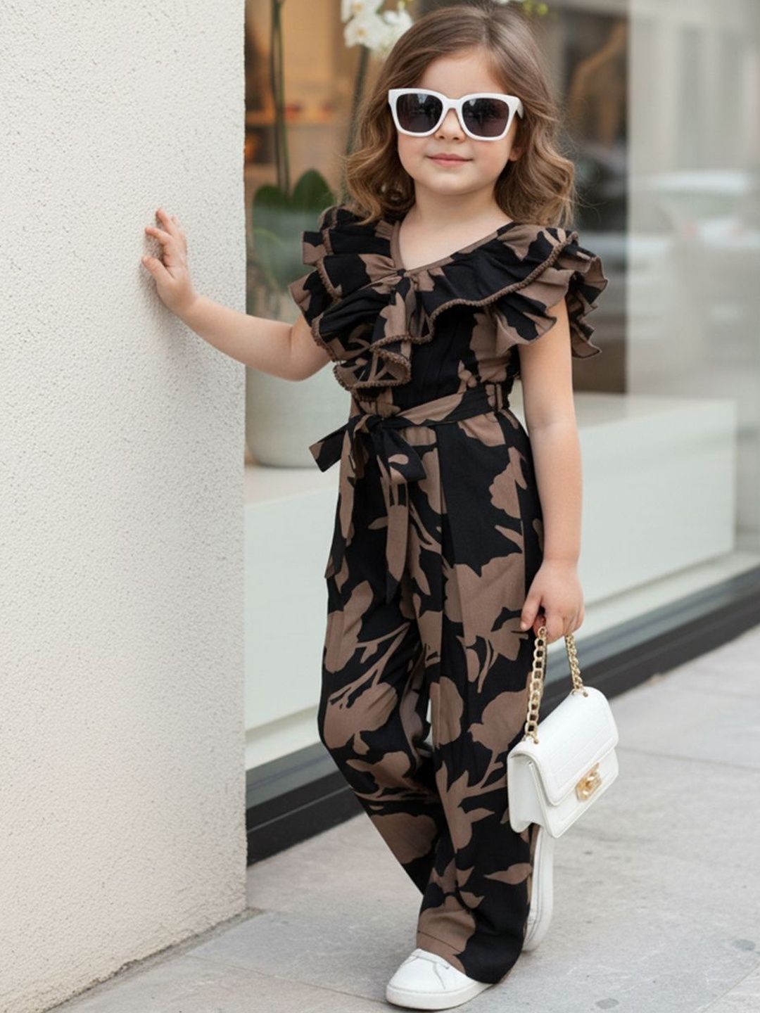 Cutiekins Girls Printed Basic Jumpsuit with Ruffles-picture-42