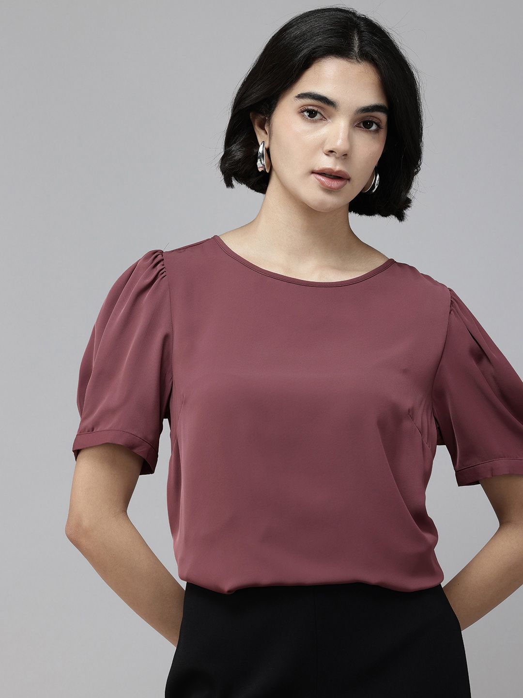 Van Heusen Boat Neck Puff Sleeves Top-picture-19