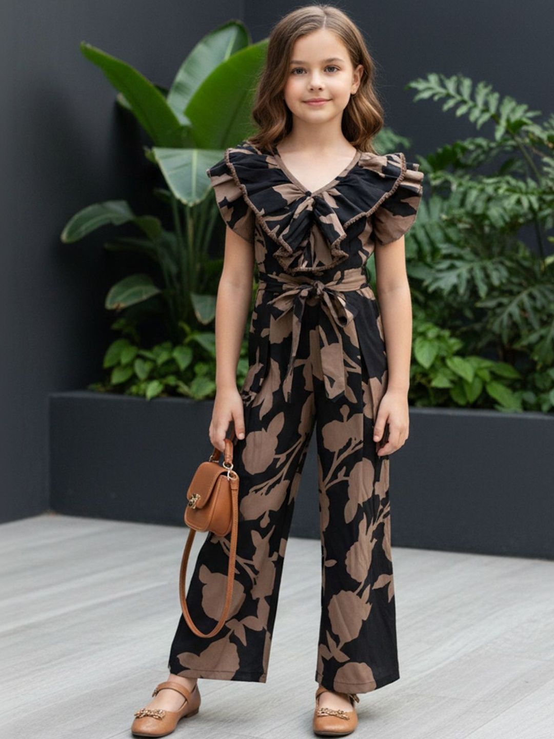 Cutiekins Girls Printed Basic Jumpsuit with Ruffles-picture-25