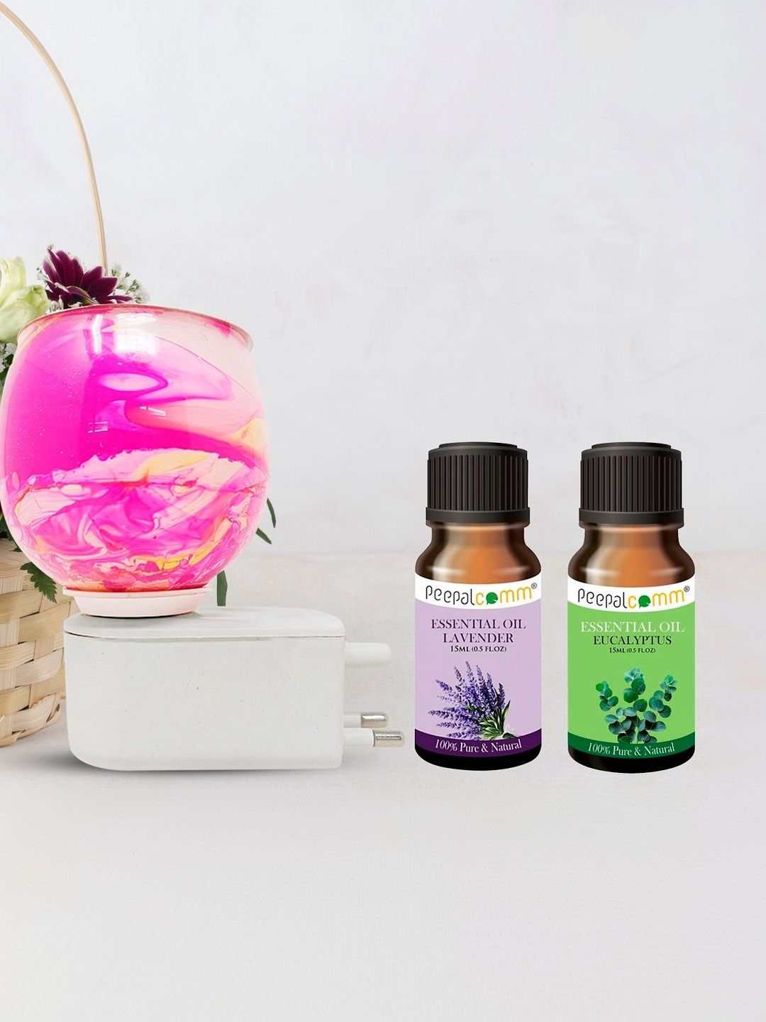 PEEPALCOMM Pink & Yellow Printed Kapoor Dani Aroma Oil Diffusers With Aroma Oil-image-39