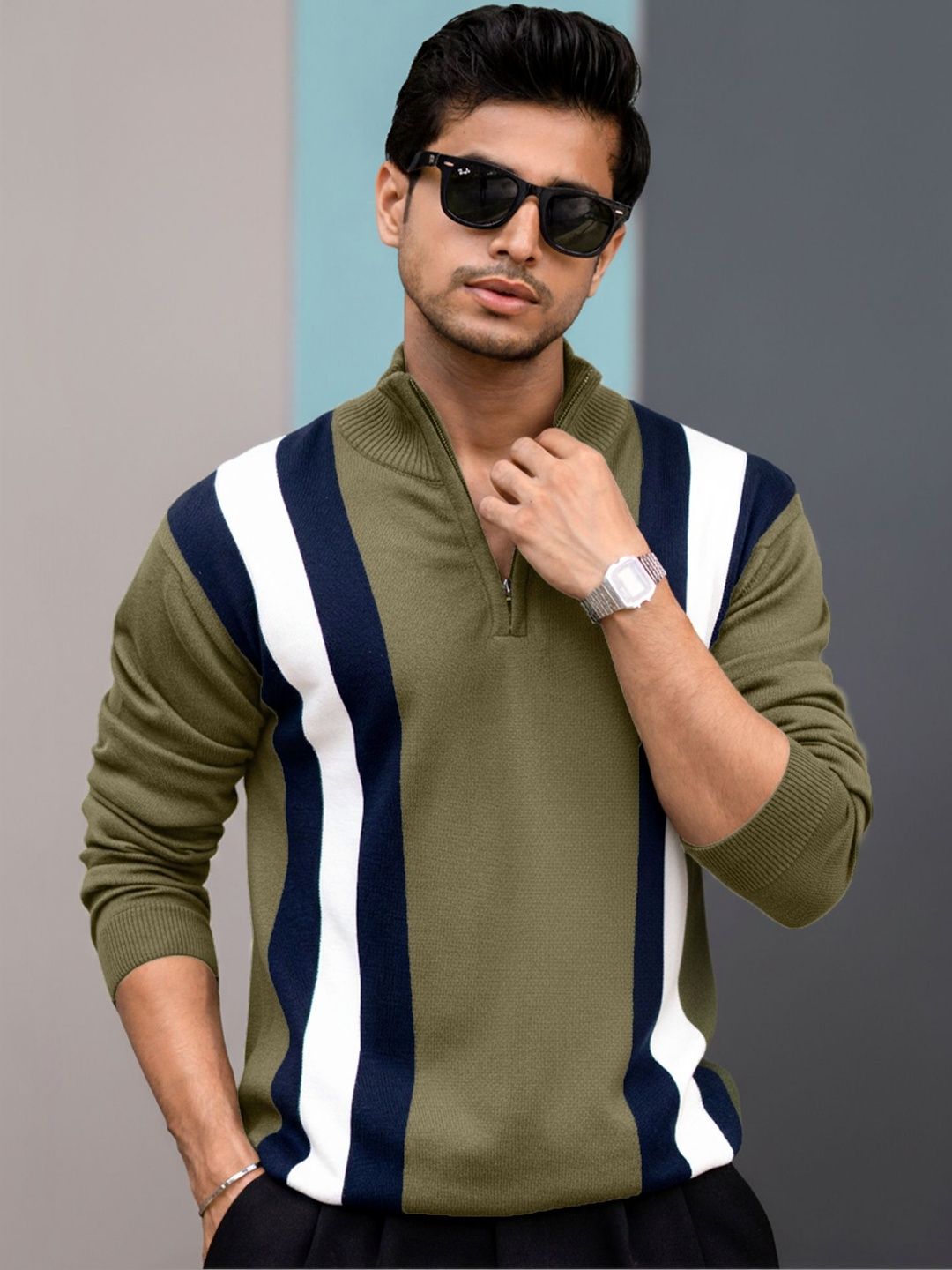 Maniac Men Striped Sweatshirt-picture-21