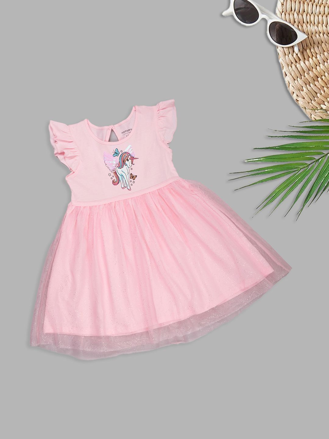 Pantaloons Junior Flutter Sleeve Fit & Flare Dress-picture-48