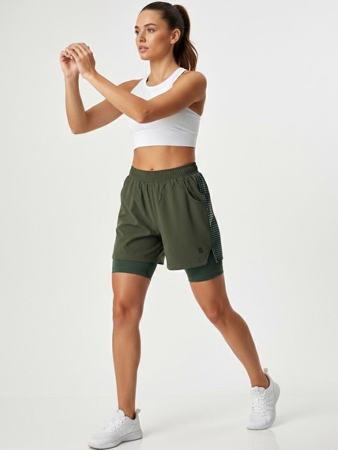 BENZOS Women Colourblocked Running Sports Shorts with Technology-picture-52