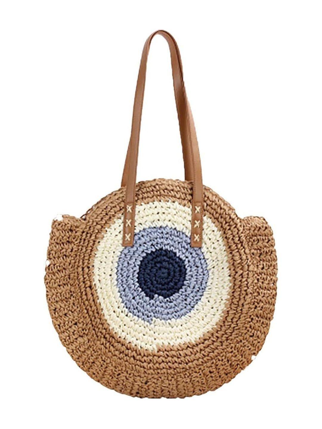 MAIRO LIFESTYLE Straw Beach Boho Colourblocked Tote Bag-picture-10